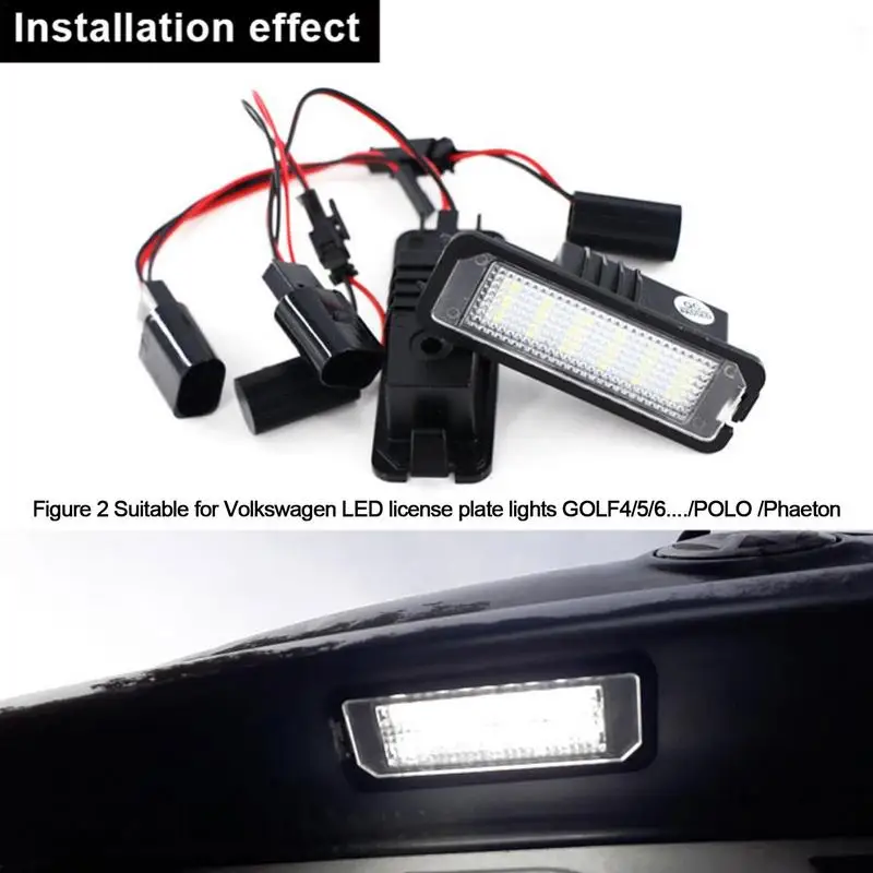 Luce Targa 12V Per Vw Golf 4/5/6 Polo Phaeton Golf Polo Numero Targa Lampade Luce Targa A Led Per Auto Lampada A Luce Led