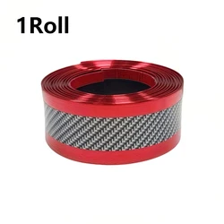 Self - Adhesive Anti - Scratch Car Door Sill Guard with Stylish Stripe Design (Red - 1pc)