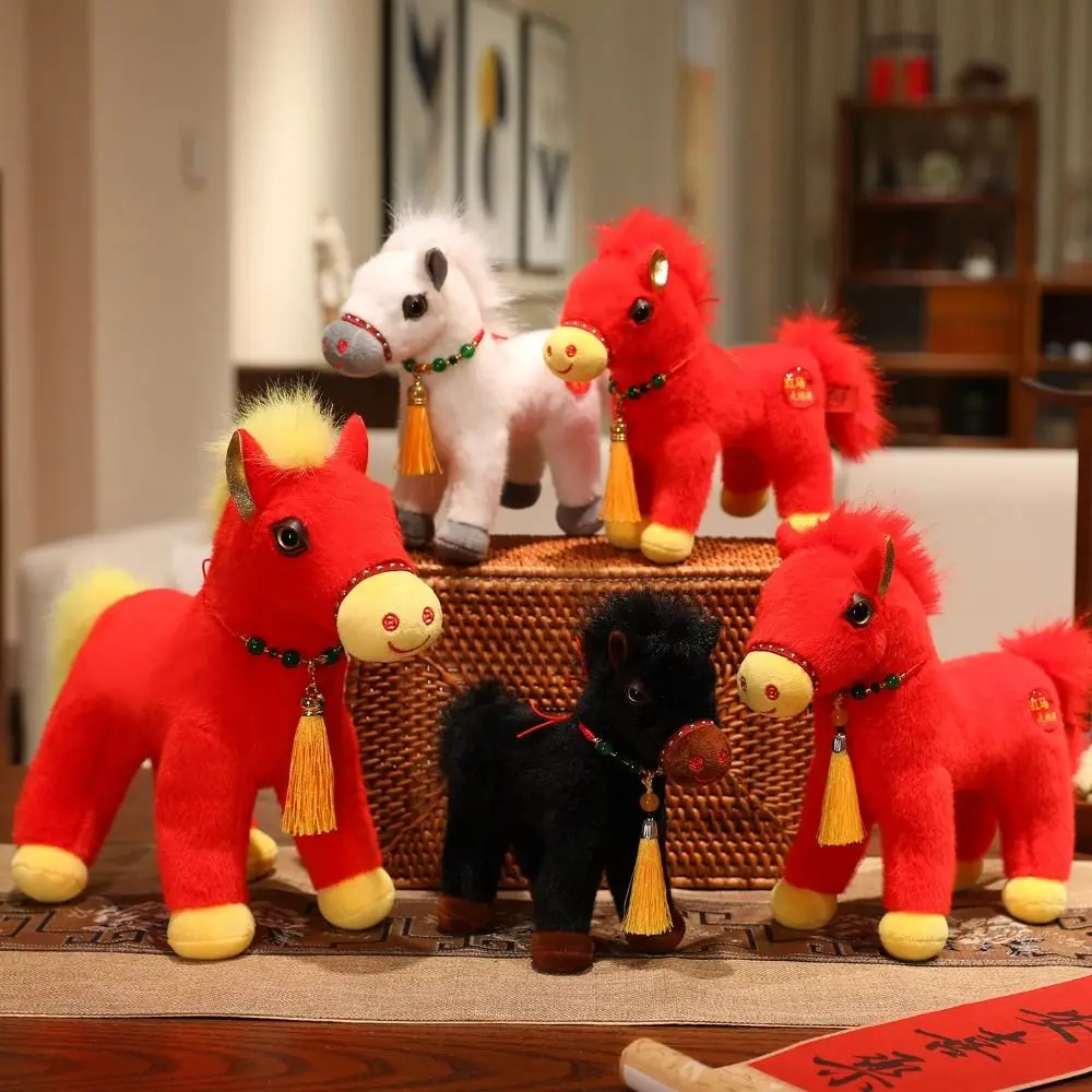 Cute PP Cotton Horse Attractive Eyes Long Mane Pony Dreamy Super Cool Standing Foal Gift