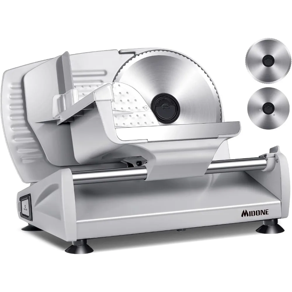 

Meat Slicer 200W Electric Deli Food Slicer with Two Removable 7.5’’ Stainless Steel Blade, Adjustable Thickness