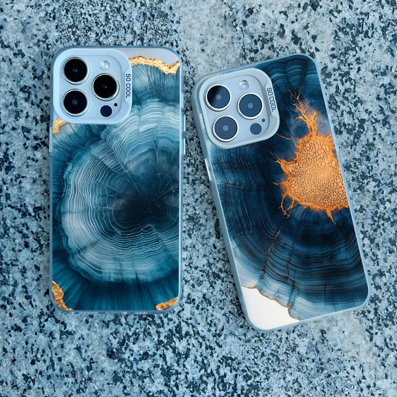 Luxury Wood Pattern Laser Back Cover with Tree Ring Texture