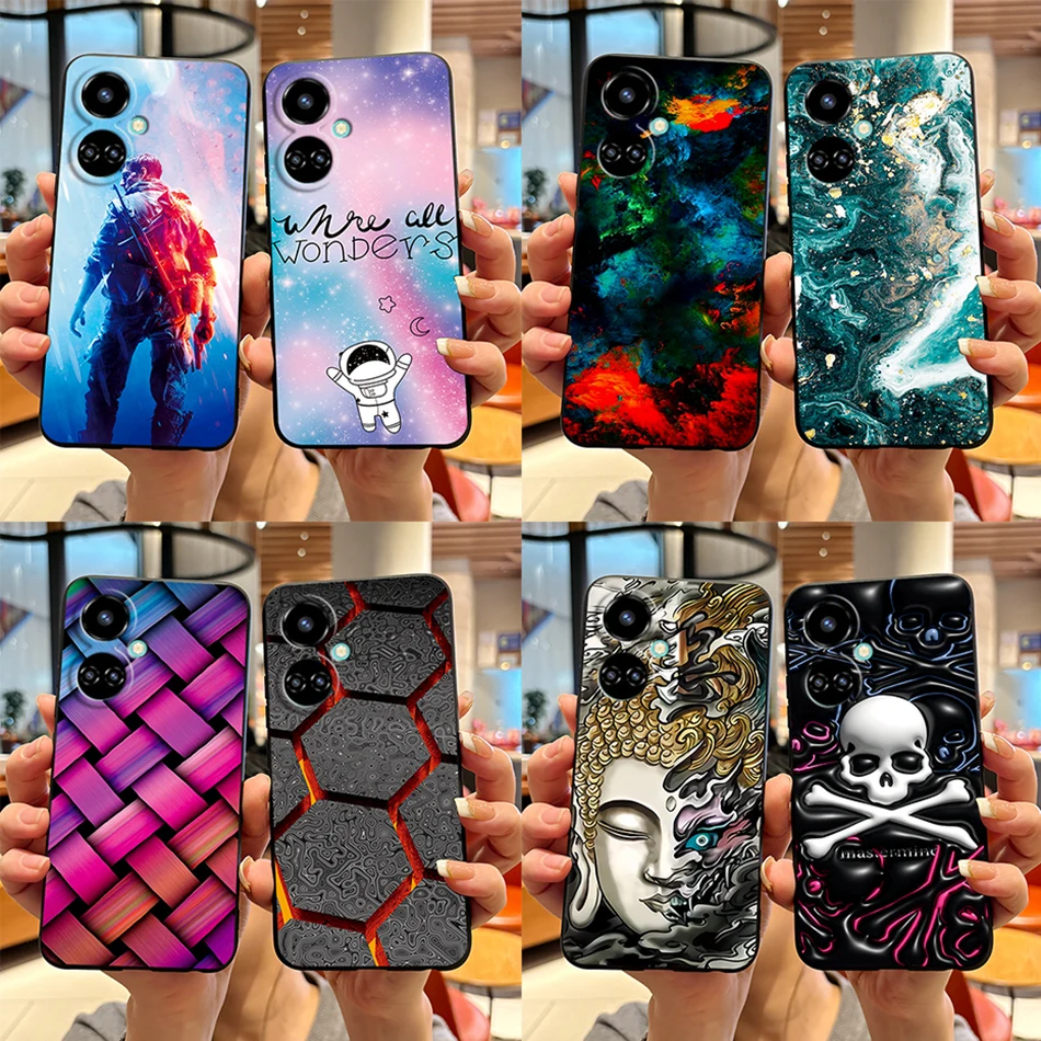 Fashionable Marble Silicone Soft Black TPU Phone Case