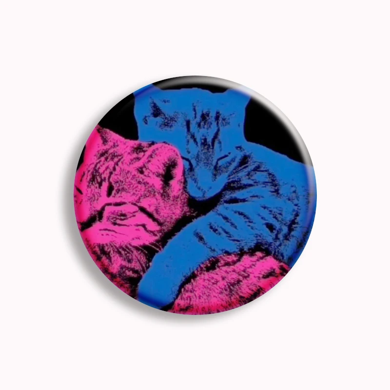 4-tlg. Regenbogen Broschen Set - Lustige Tier Anstecker Für Rucksack & Kleidung