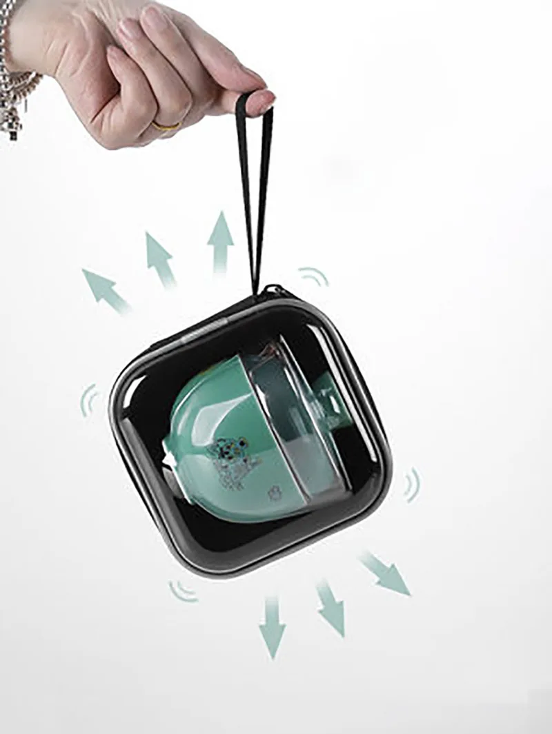 Portable Travel Teapot Set with 3 Cups 1 Pot, Ceramic Porcelain Chinese Tea Set, Gaiwan Ceremony Set, Household Gifts