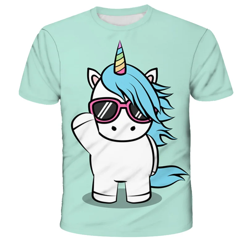 baggy t shirt Kawaii Cartoon Anime Graphic Unicorn Cute 3D T Shirt Game Short Sleeve Girls T-Shirt Kids Tshirts Funny Tees Children Clothing jordan t shirt