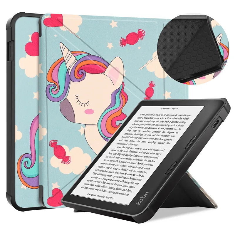 tpu volta para kobo libra 2 capa 2021 crianças + caneta