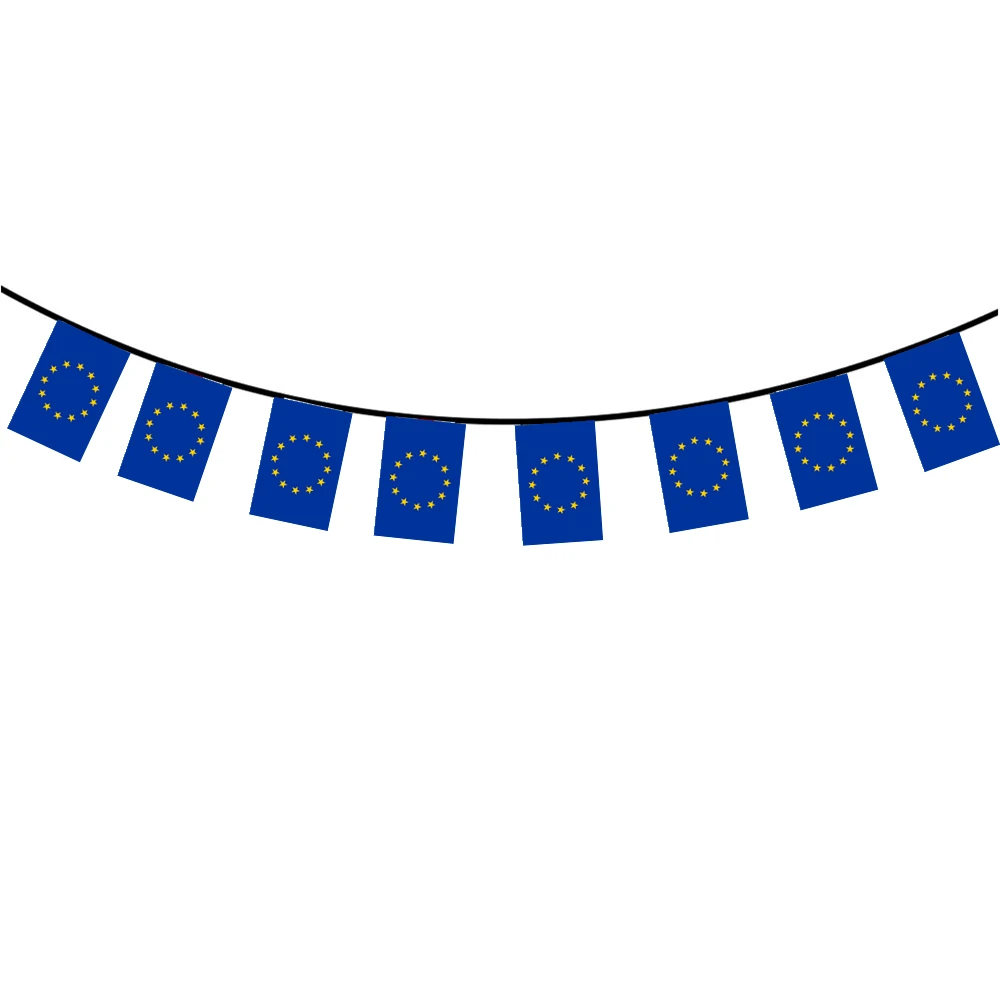 

20Pcs Flags One String National Flag Lines Hang On One Rope European Union Buntings 14*21cm Stream Banner String Europe Banner
