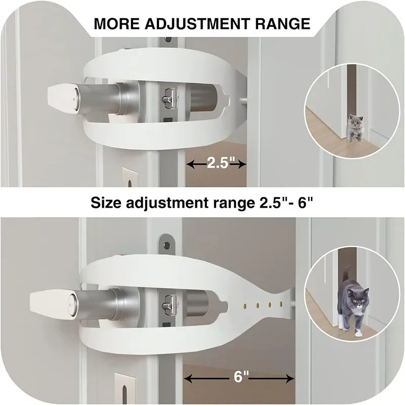 New Adjustable Elastic Cat Door Holder Latch Punch-free Gate Lock Keep Cat Dog Out From Entering Pet Supplies
