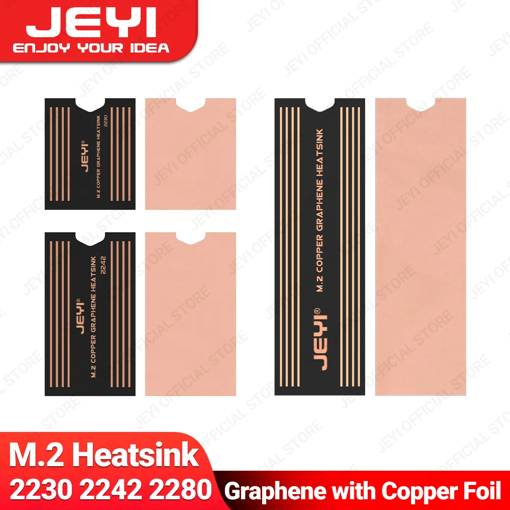 Jeyi-dissipador de Calor de Grafeno de Camada Dupla para Laptop Radiador de Refrigerador Dissipador de Calor Design de Folha de Cobre 2280 2242 2230 M.2 Ssd