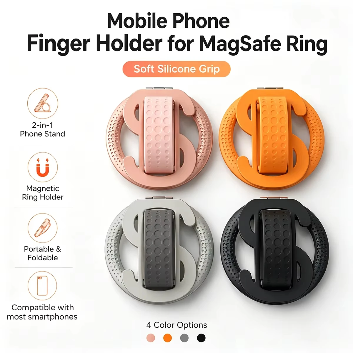 Magnetic Foldable Phone Holder with 360° Rotation