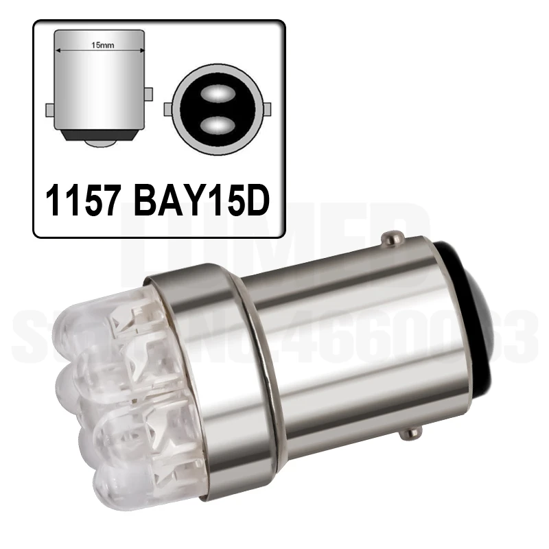 �ڵ��� ���� �극��ũ ��, 1156 1157 BA15S BAY15D P21W 9 LED �ڵ��� ����, �ڵ� ���� ���õ�, R5W SMD, DC 12V 24V, 10 ��