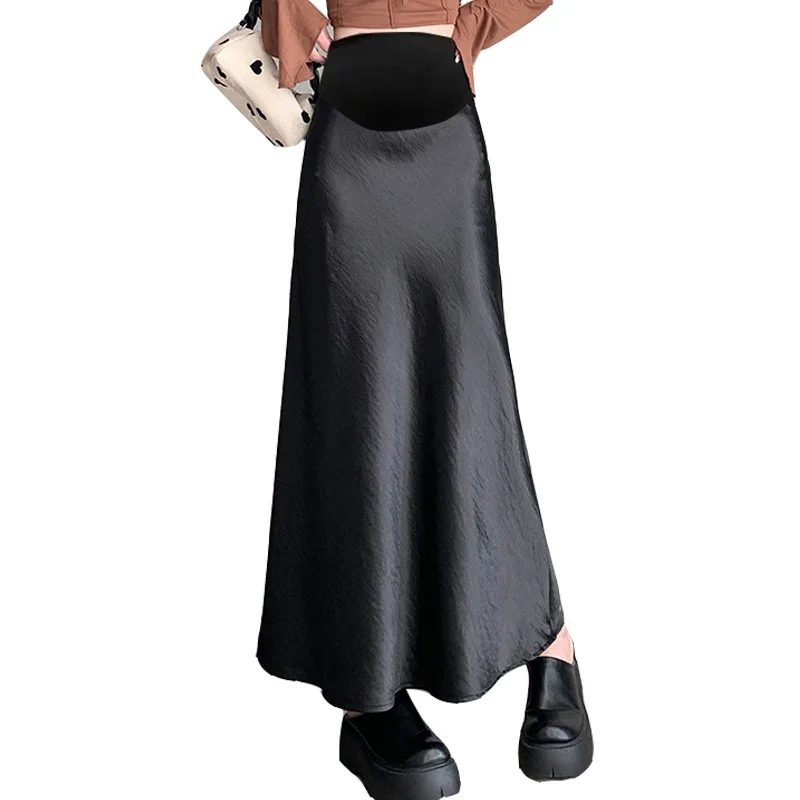 Spring Autumn Maternity Fishtail Skirts Solid Color High Waist Pregnant Woman A-line Belly Skirt Good Quality Party Clothes
