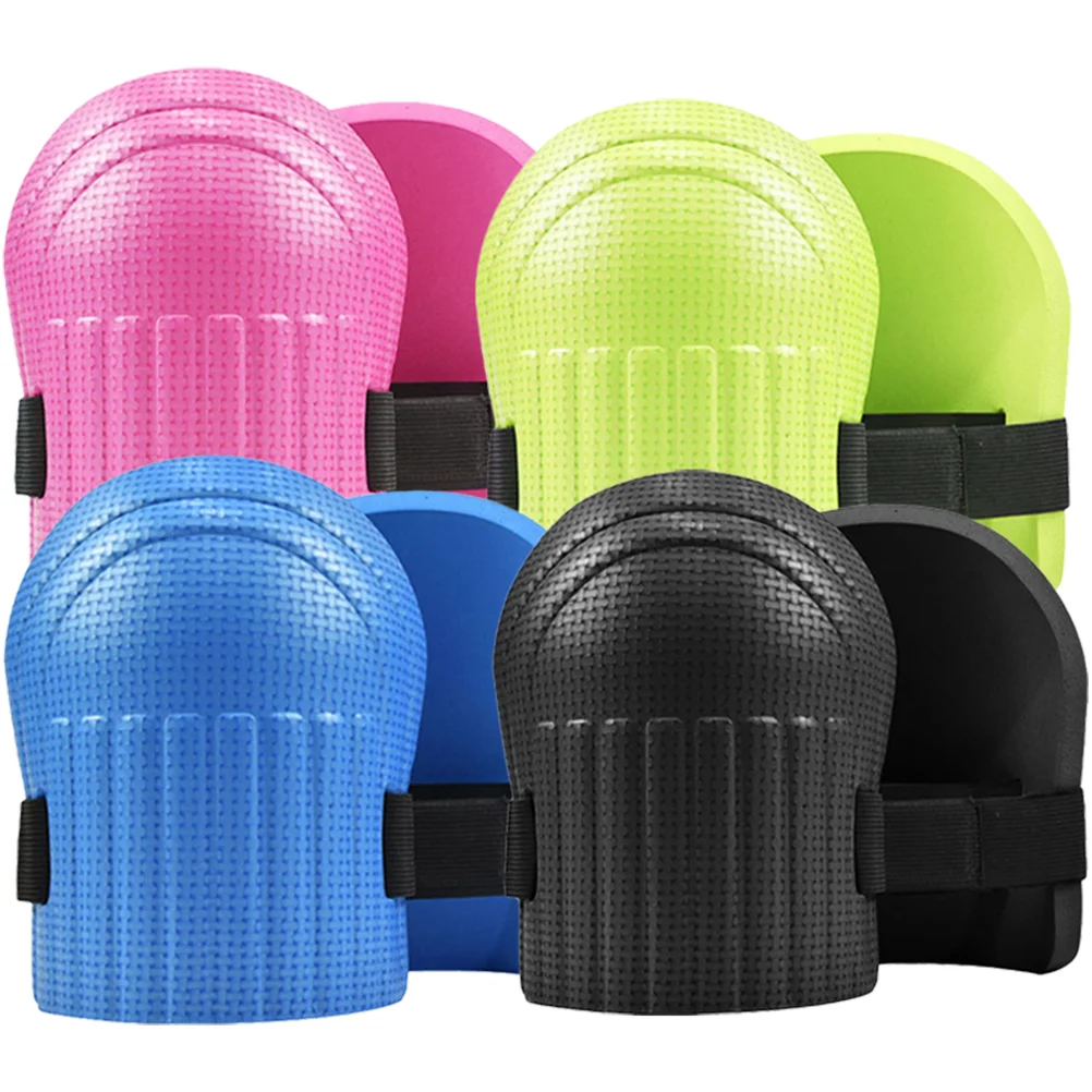 

4 Pairs Worker Foam Kneepads with Wheels Kneeling for Protector Flooring Men Yoga Knees Guard