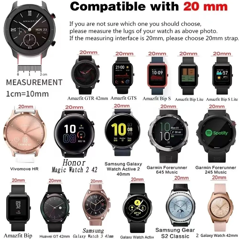 Silicone Replacement Smartwatch Wrist Straps - Universal Fit