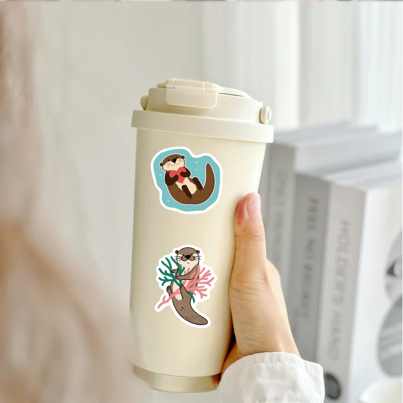 Charming Otter Doodle Sticker Collection - Vibrant, Unique Designs