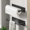 Kitchen Paper Towel Holder Wall Mount Nail-Free Kitchen Bathroom Toilet Lengthen Storage Rack Towel rack Self-Adhesive Roll Rack 1