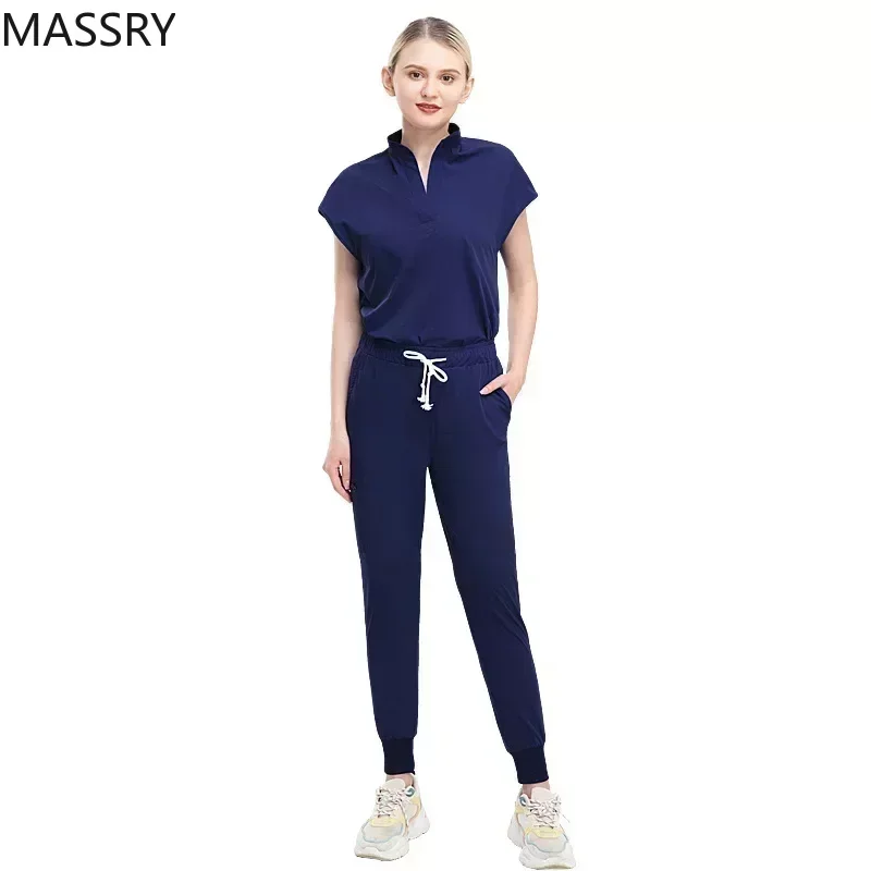 

의료용 반팔 Women Nursing Accessories Doctors Clothes Medical Uniforms Scrubs Sets Hospital Surgical Gowns Short Sleeve Tops Pant