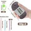 MIUSIE 4Pcs 50g Beginners Crochet Yarn Easy Beginner Yarn Easy-to-See Stitches Cotton-Nylon Blend Yarn for Crochet Kit Making 2