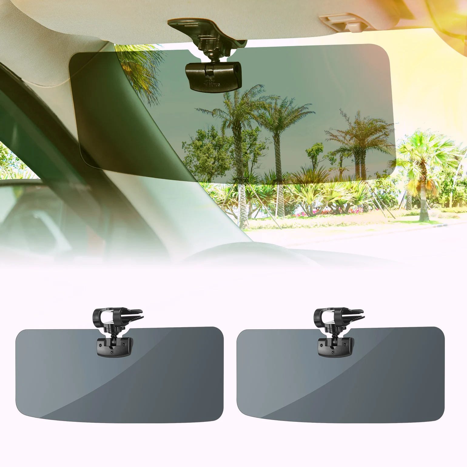 Pare-brise universel 2 en 1 pour la conduite de voiture, Extension solaire  pour véhicule et miroir Anti-éblouissement pour le jour et la nuit -  AliExpress