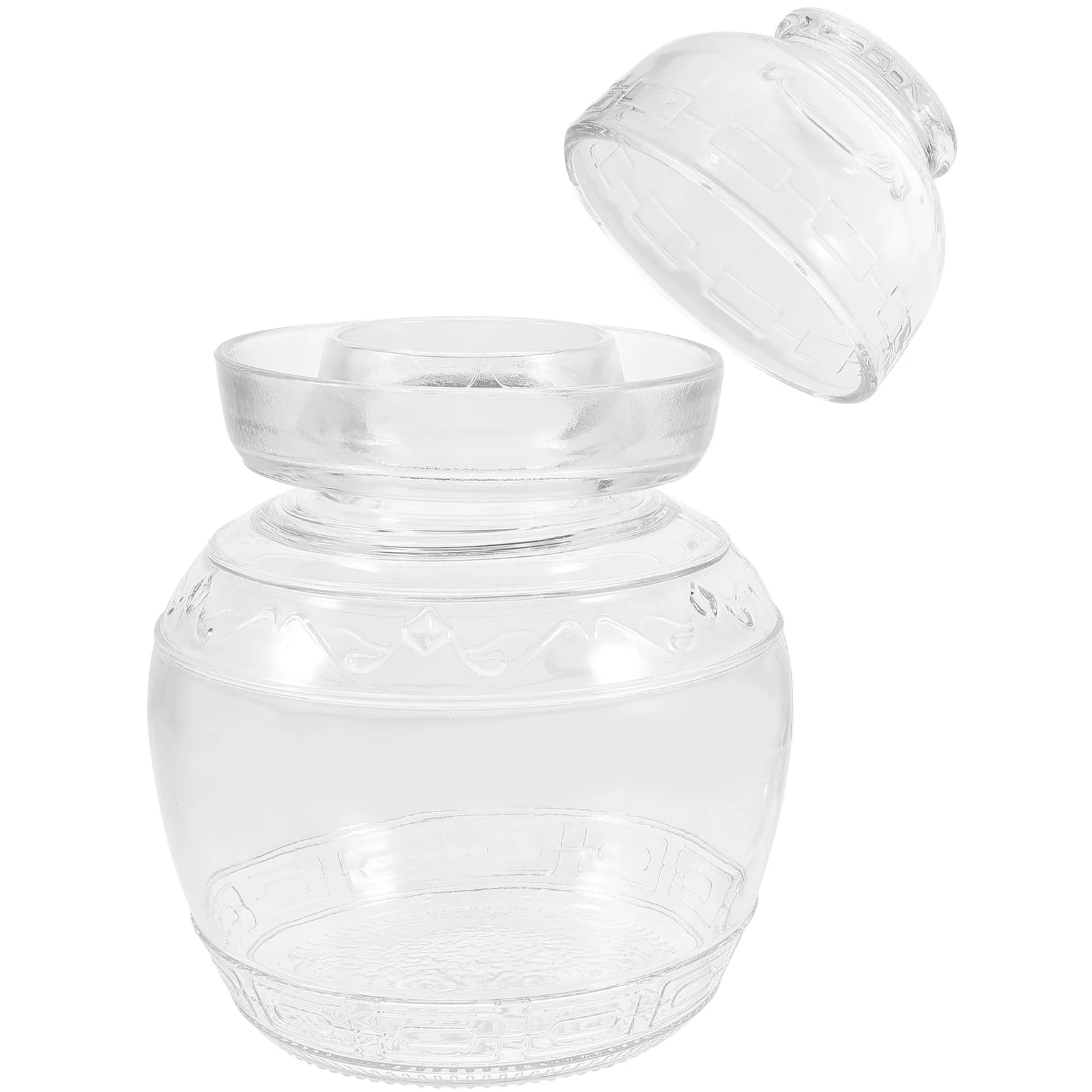 

1Pc Household Jar Kitchen Pickle Jar Transparent Glass Storage Jar