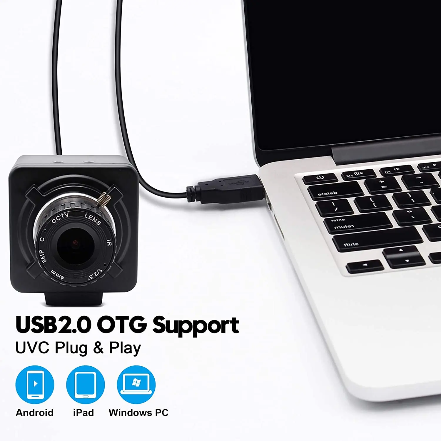 ELP 8MP Webcam With Fixed Focus 4/6/8/12mm CS Lens IMX179 Camera Industrial Full HD Mini PC Camera for Windows,Linux,Mac 4