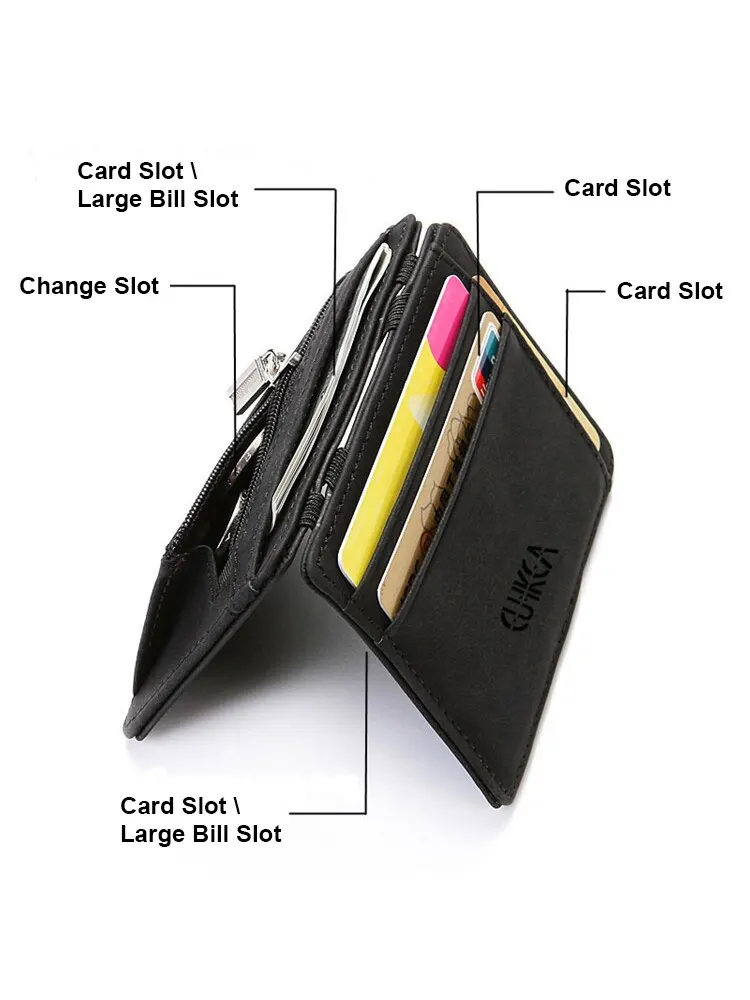 Portefeuille En Cuir PU Souple Pour Hommes - Mini Porte-cartes