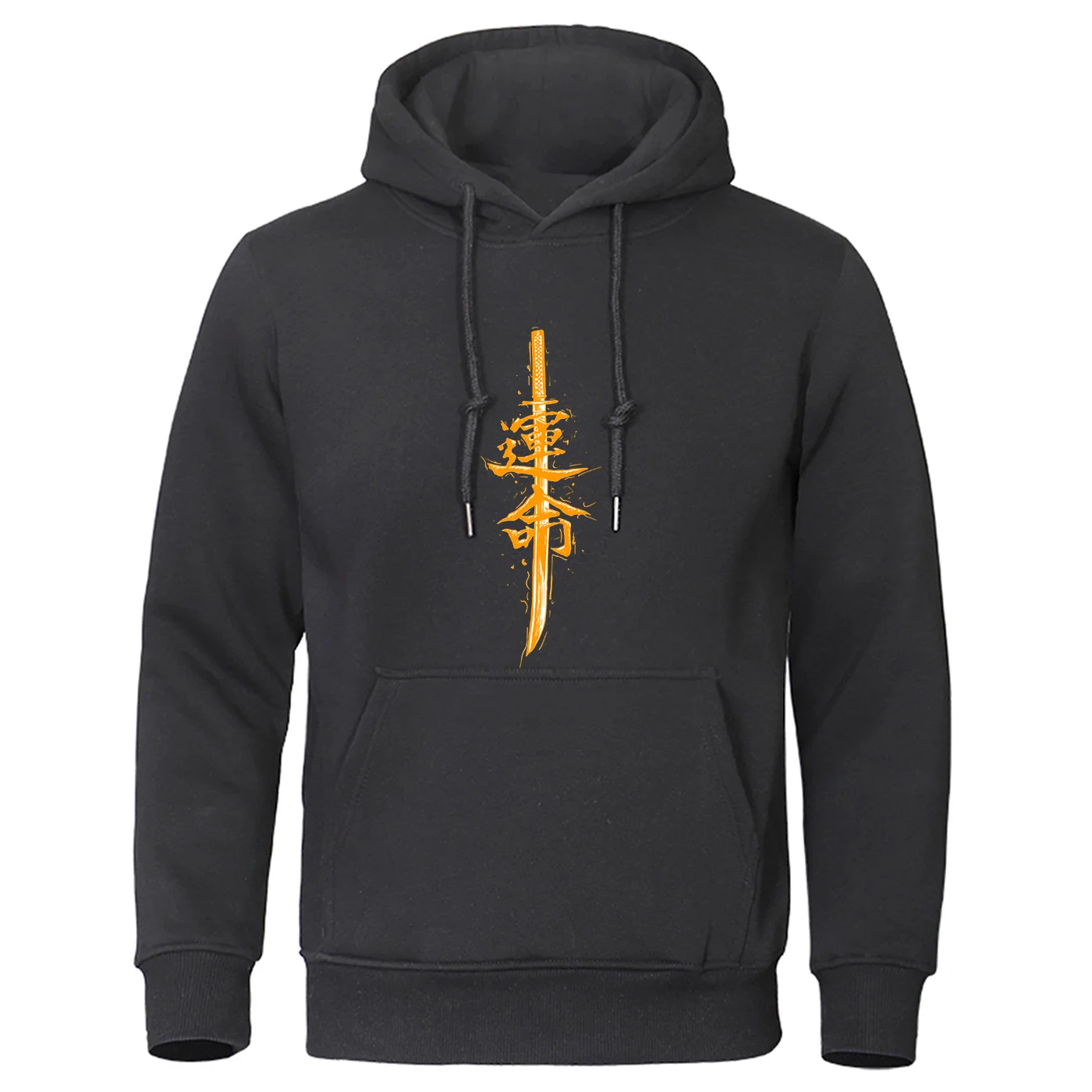 Men Solid Color Hoodie Classic Loose Pullover Coat