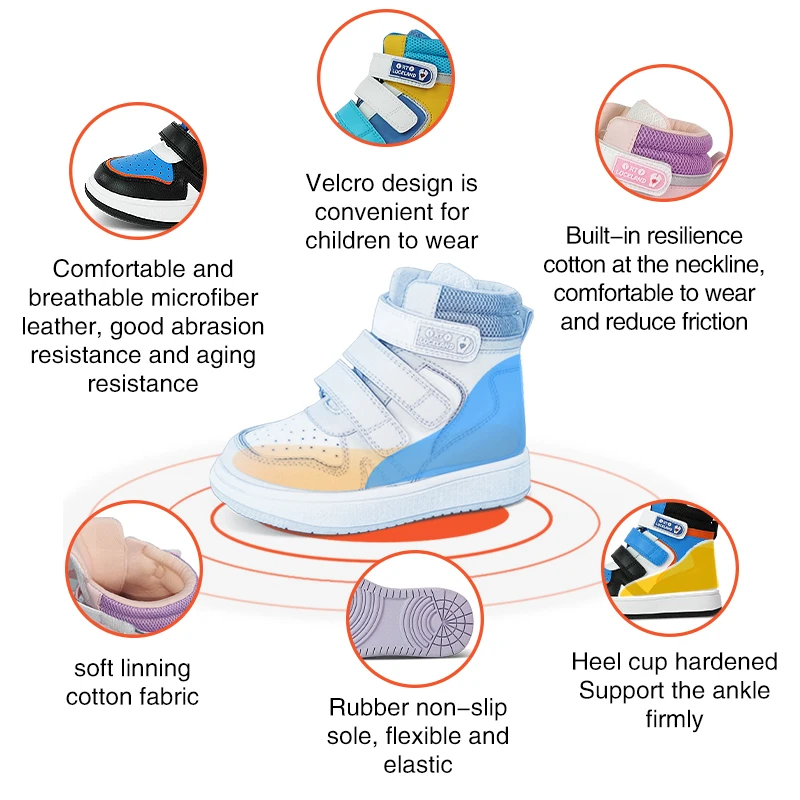 Children Sneakers Boys Girls Tennis Sporty Orthopedic Ankle Support