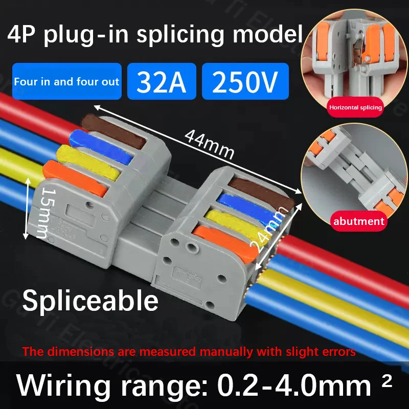 Male female docking Mini Quick Wire Connector Universal Compact Electrical Wiring Connectors Push-in Conductor Terminal Block image 10