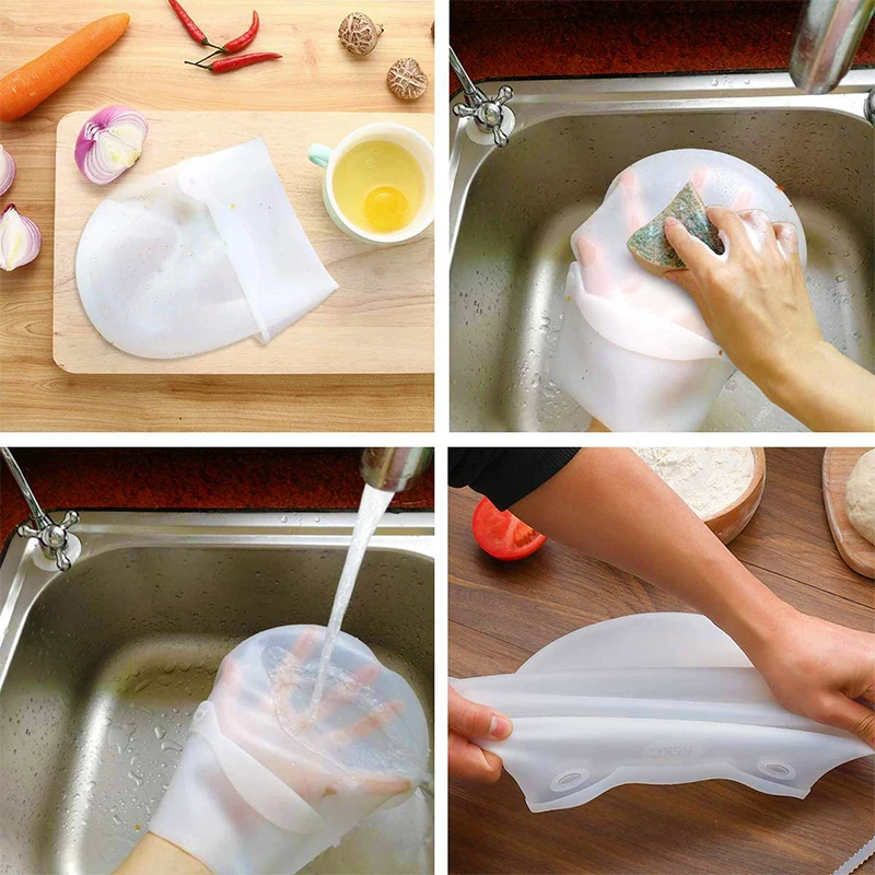 Silicone Kneading Dough Bag Kitchen Flour Mixer Bread Pastry Pizza Bakeware