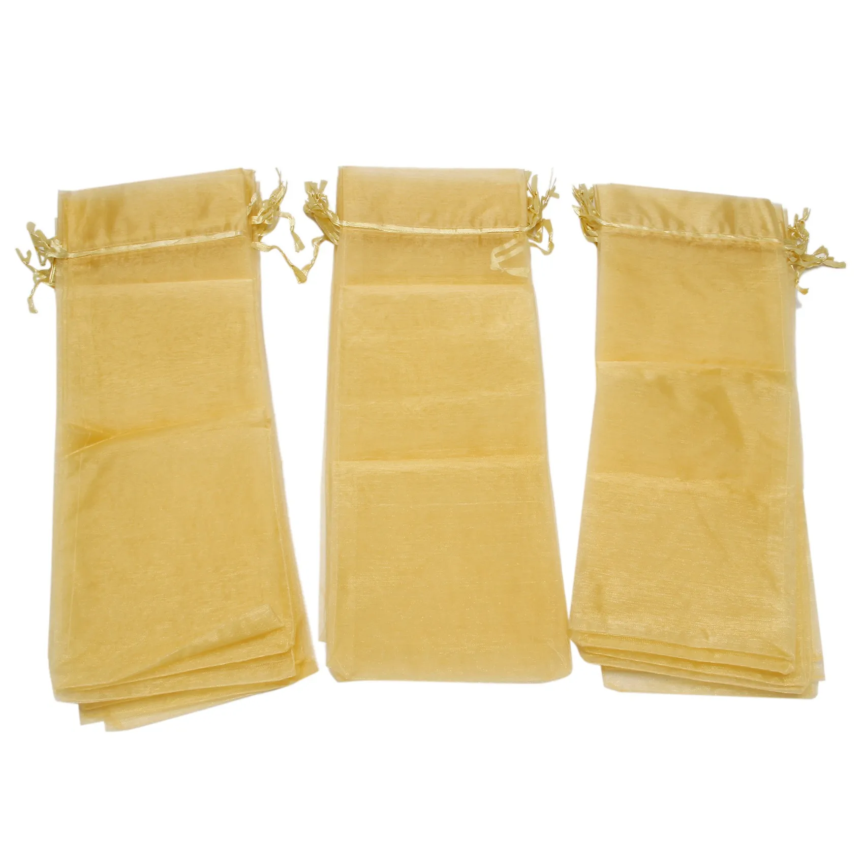 

Packaging Organza Wine Bag, Transparent Mesh Bottle Gift Bag, Wine Cover with Christmas Drawstring Dress (Gold,30Pcs)