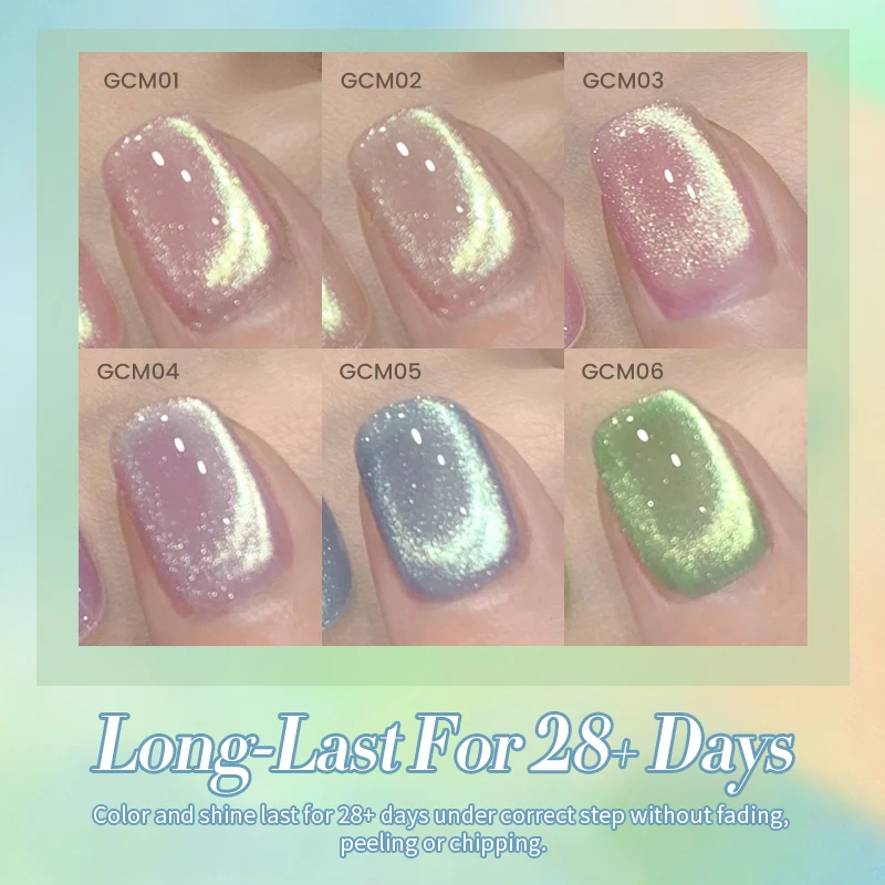 BORN PRETTY 10ml Green Cat Magnetic Gel Ultra Shine Holographic Glitter Semi Permanant Soak Off UV LED Gel Varnish For Manicure 6