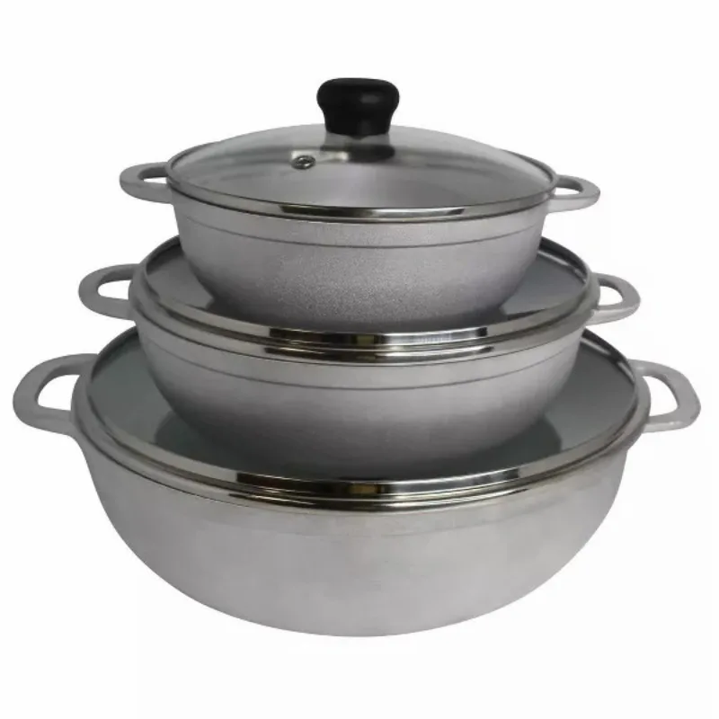 IMUSA 3pc Traditional Caldero Set with Glass Lid caldero set