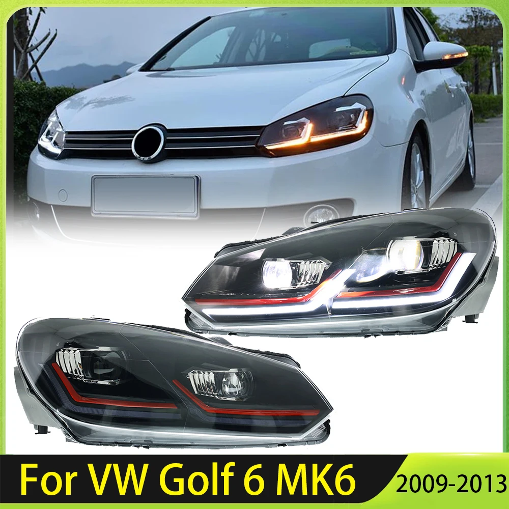 

LED Headlights For Volkswagen Golf 6 Headlamp Assembly Upgraded Led Headlamp Wholesale 2009-2013 Running Lamp Car Parts