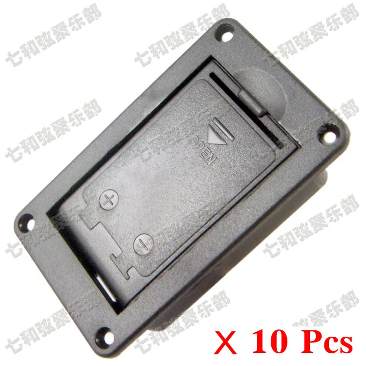 

10 Pcs Black 9V Battery Boxs/Holder/Case/Compartment Cover for Active Guitar & Bass Pickup,DCdH-XF-10SDSD) - Guitar parts 1