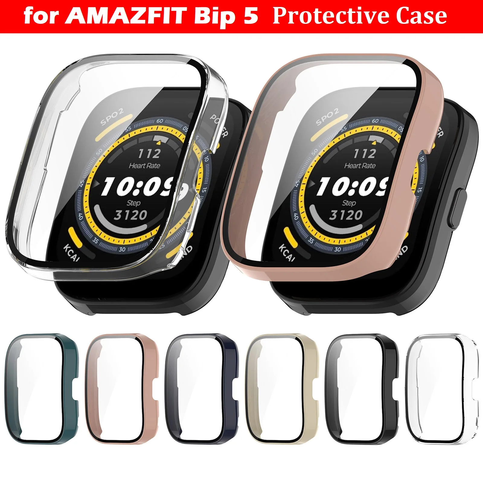 

30PCS Protective Cover for Amazfit BIP 5 Bip3 Pro Smart Watch Hard PC Bumper Tempered Glass Screen Protector Case