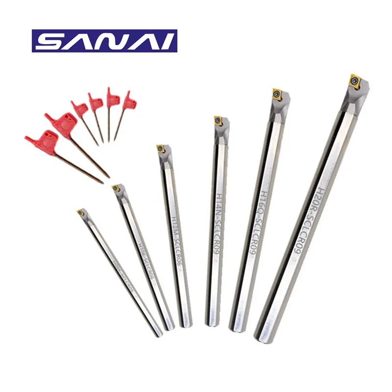 

SANAI 6 комплектов H-SCLCR HSS анти-Вибрационный расточной стержень набор токарный станок с ЧПУ Токарный Инструмент H08 H10 H12 H14 H16 H20 с вставками CCMT