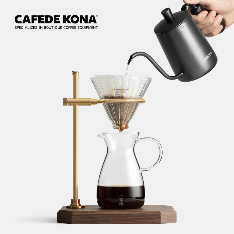 

CAFEDE KONA Hand Brewed Coffee Sets Pour Over Coffee Maker Long Spout Kettle Hand Dripper Dripper Stand Server Filter Paper