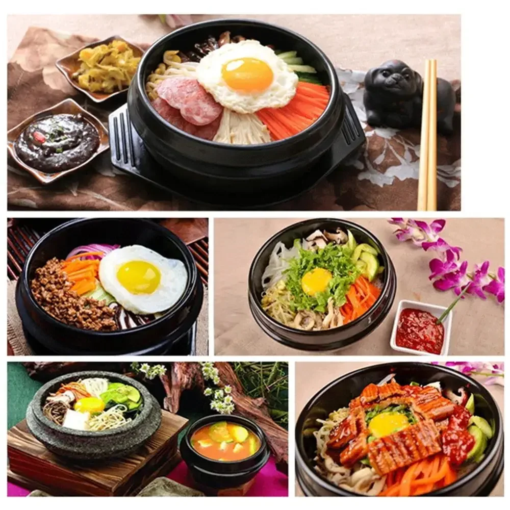 Korean Ceramic Bowl Korean Dolsot for Bibimbap Soup and Other Food with Tray images - 6