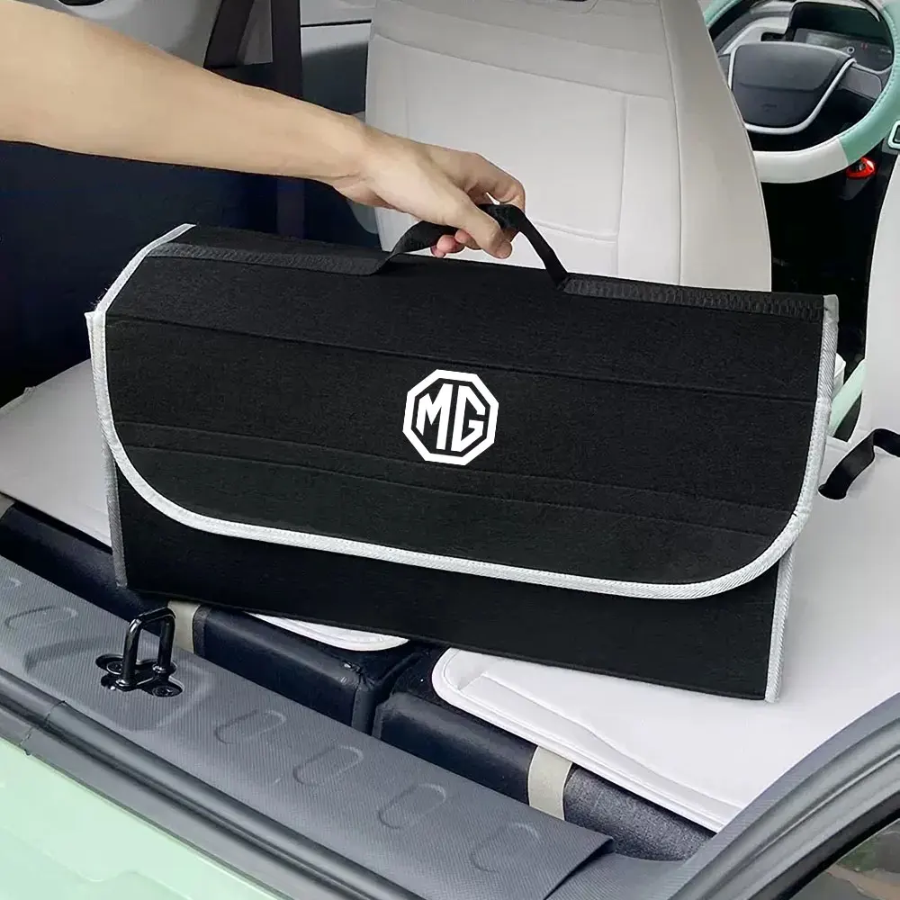 자동차 수납 박스 부드러운 펠트 트렁크 정리 가방 접이식 액세서리 모리스 가라지 MG ZS 5 7 6 사이버스터 MG4 EV ES5 HS 원 GT용