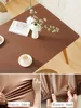 Solid Color PU Fabric Table Cover Fixable Elastic Tablecloth Waterproof Round Square Table Cloth Custom Table Protector 6