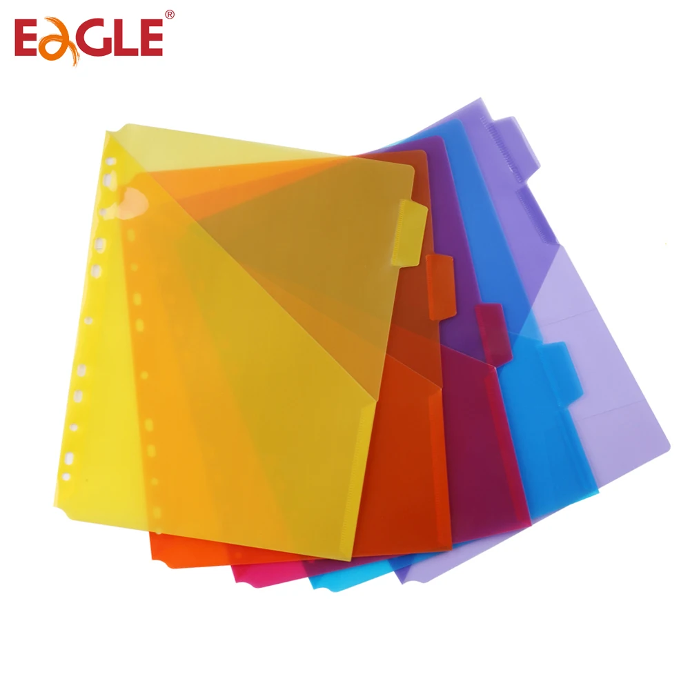 Index Sticker Eagle A4 Index Page 5 Color Built-in Name Tab Pocket Classification Page folder separators For Notebook Loose-leaf