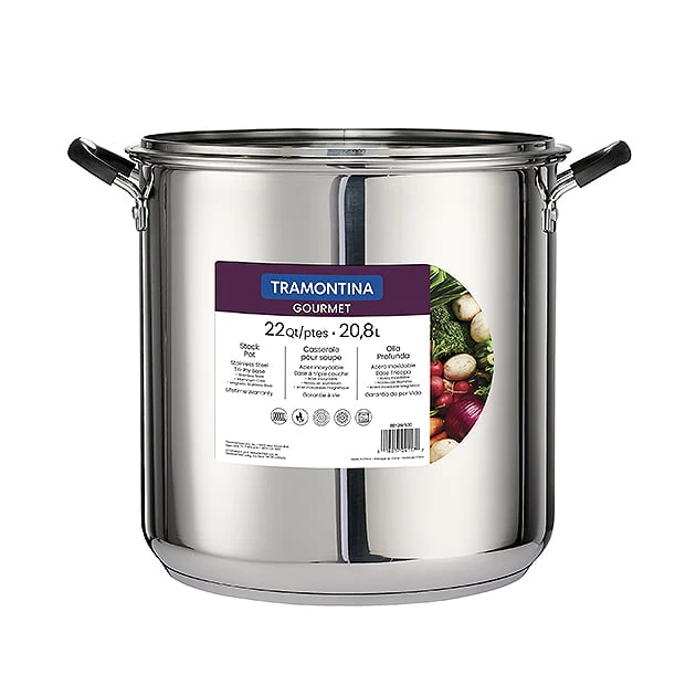 Tramontina 8 qt Style Gray Non Stick Covered Stock Pot