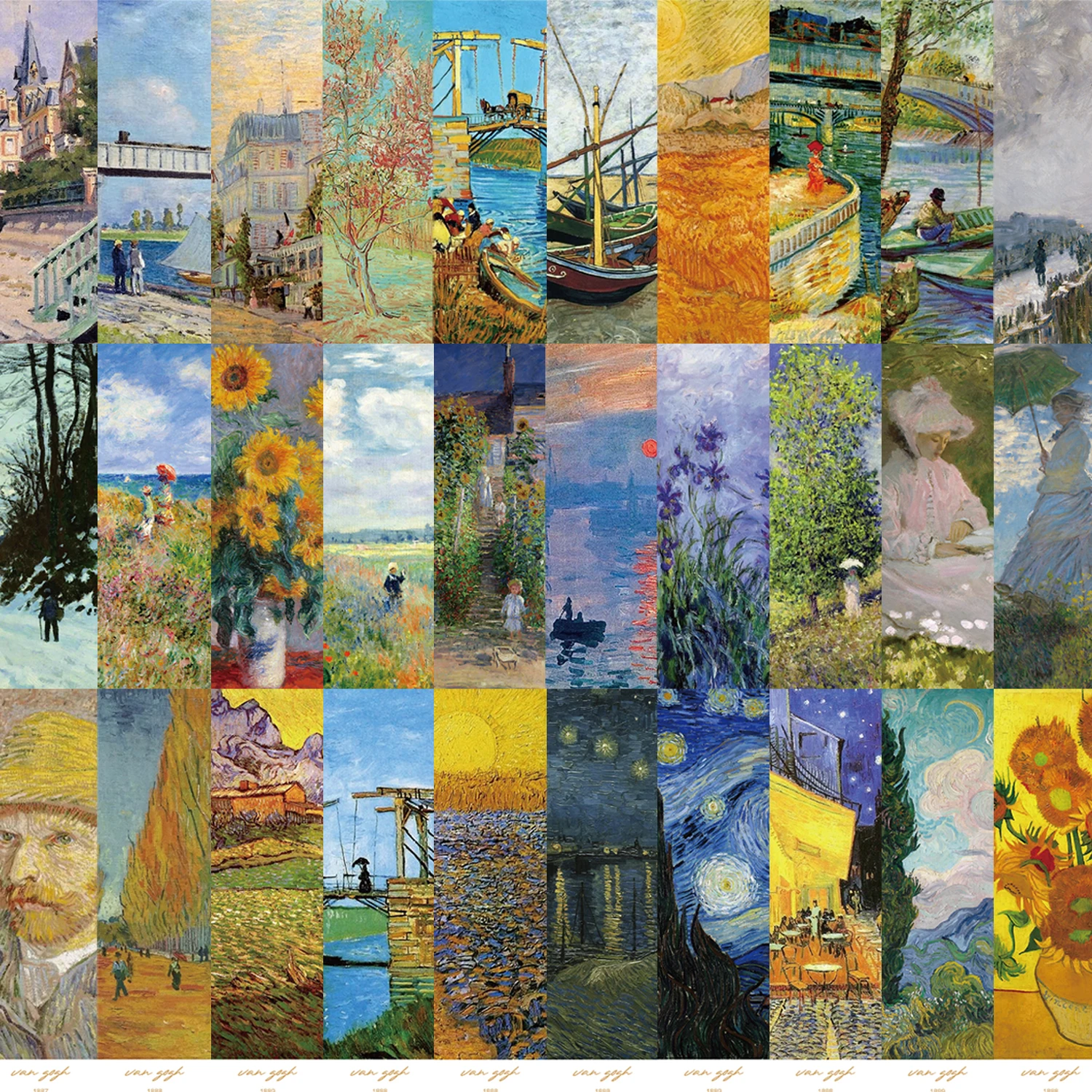 30pcs World Classic Painting Bookmark Retro Oil Painting Decoration Reading Book Page Markings