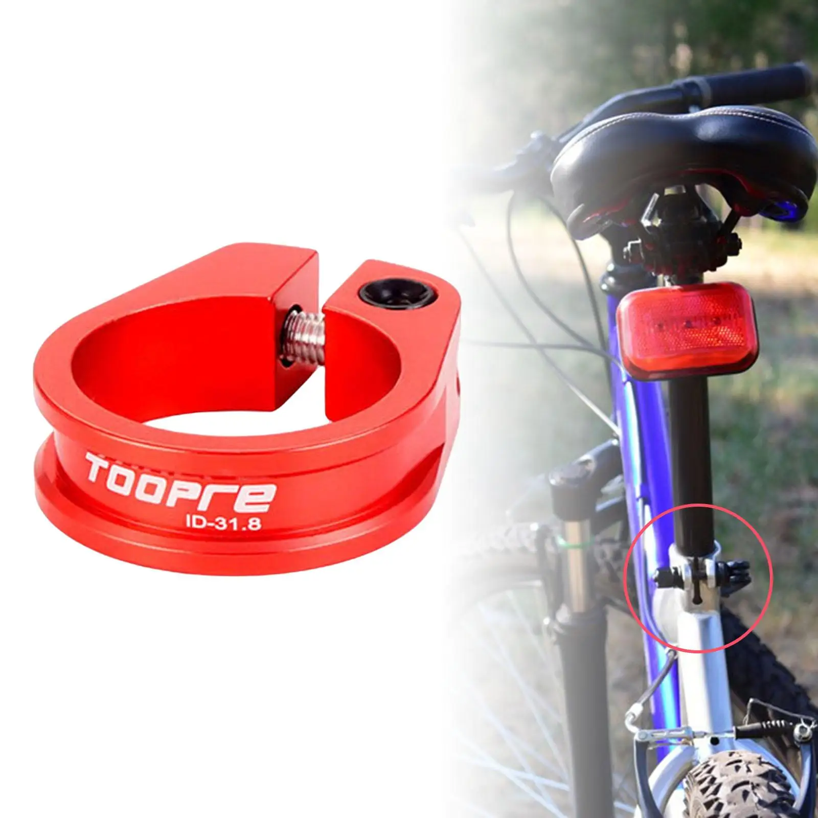 Lightweight Bike Seatpost Clamp Seat Adapter Binder Clamp Seatpost Collar for Mountain Bike Road Bike Casual Bike