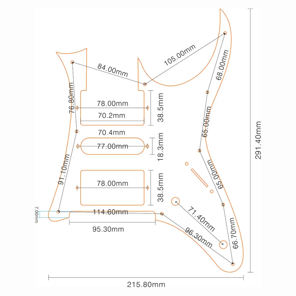 

xinyue Great Quality Electric Guitar Parts - For MIJ Ibanez RG750 Pickguard Humbucker HSH Pickup Scratch Plate， Purple Mirror