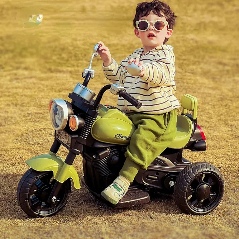 Children's Electric Motorcycles &ndash;Battery-Powered Three-Wheel Ride-On Rechargeable with Remote Control Toy Car for Boys and Girls