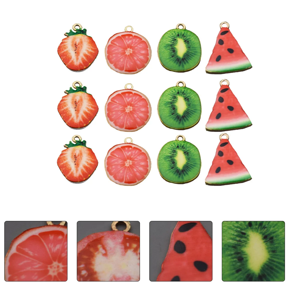 

12 Pcs DIY Earring Pendant Pendants Charms Fruit Necklace Earrings Jewelry Making European and American Bracelet