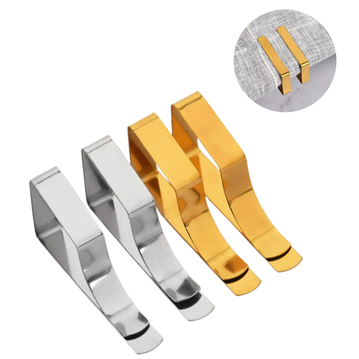 2/4/6PCS Home Stainless Steel Tablecloth Table Cover Clips Holder