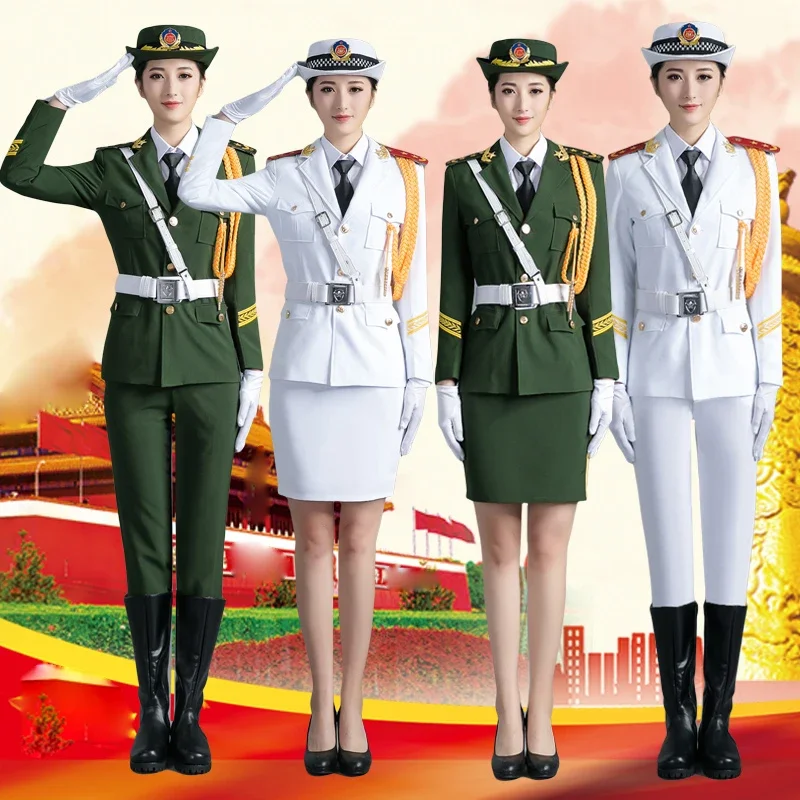

Костюм сборщика флагов китайских национальных войск, костюм барабана, армейского оркестра, одежда, костюм для хора в стиле милитари, куртка + брюки + ремень